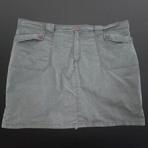 Y2K Mini Cargo Skirt Skort Womens Size 2X Grunge Festival Khaki Green